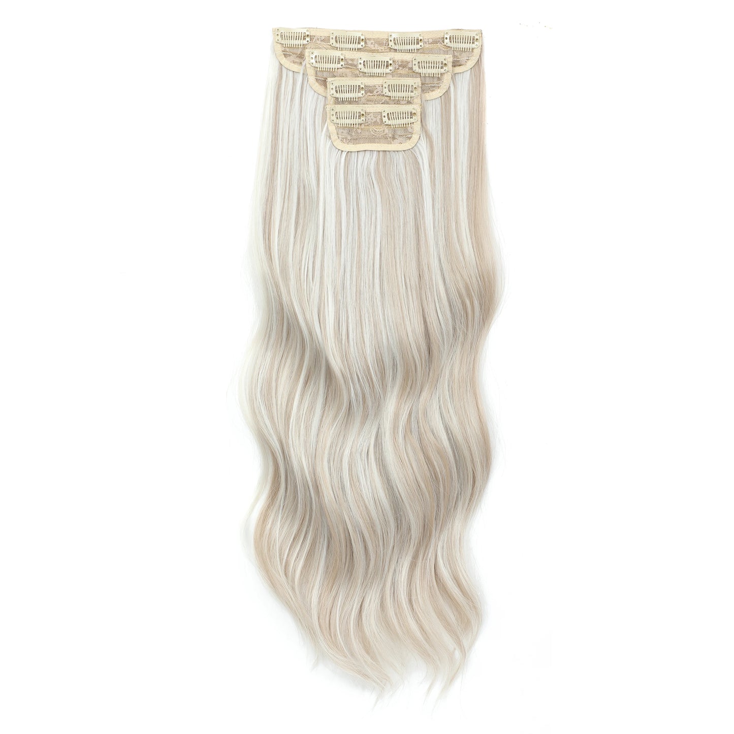 24Inches Clips IN Body Wave Bundles 220grams Heat Resistant Bio Synthetic Wavy Ombre Blond 27/613 Hair Extensions 4Pcs/Lot Hair