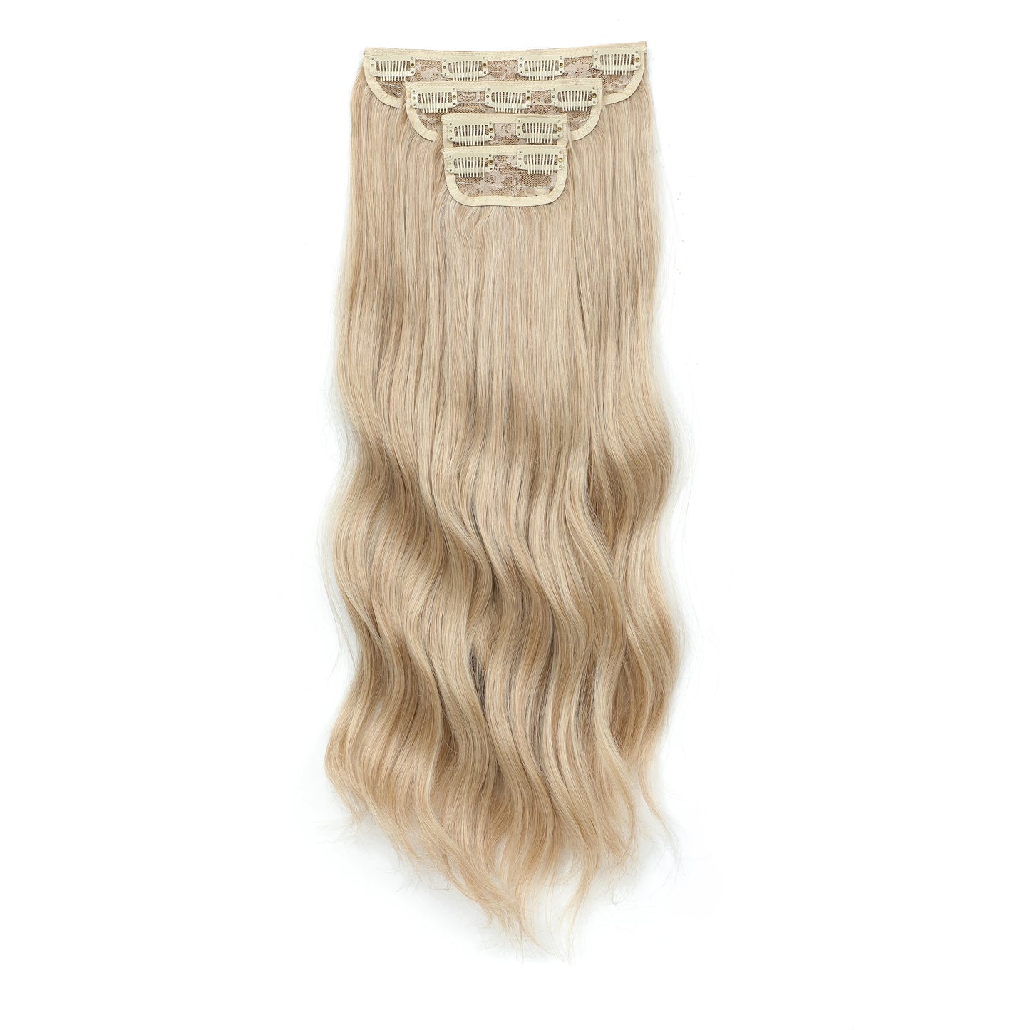 24Inch 61cm Clip IN Body Wave Synthetic Wavy Ombre Blond 27/613 White Clip In Hair Extensions 4Pcs/lot 220g Heat Resistant Fiber