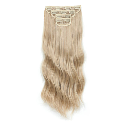 24Inch 61cm Clip IN Body Wave Synthetic Wavy Ombre Blond 27/613 White Clip In Hair Extensions 4Pcs/lot 220g Heat Resistant Fiber