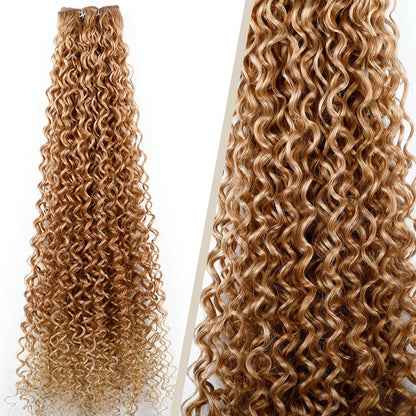 Magicae 30Inches Colored Ombre 30# Kinky Curly Bundles Bio Water Synthetic Blond 27/613 Hair Extensions Heat Resistant Fiber