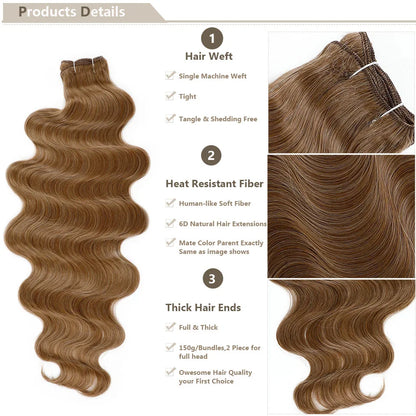 Magicae 30Inches Brown 12# M816# Sliver White Ombre Blond 613 Ombre 27# Body Wave High Temperature Synthetic Hair Extensions