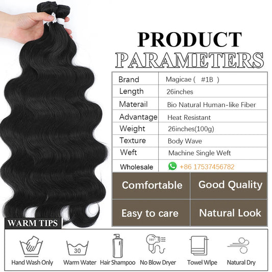 Blond 613 Sliver Gray Body Wave Hair Bundles 26 Inches Highlight Piano 27/613 Natural Synthetic Hair Weave Ombre Brown Ponytail