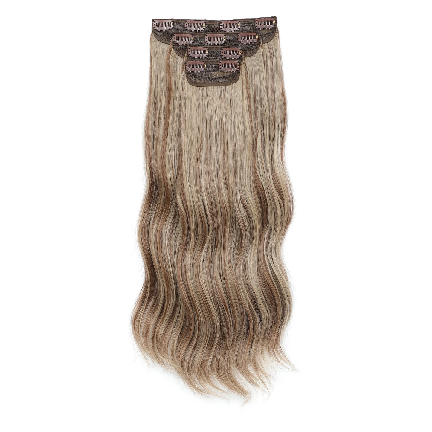 24Inch 61cm Clip IN Body Wave Synthetic Wavy Ombre Blond 27/613 White Clip In Hair Extensions 4Pcs/lot 220g Heat Resistant Fiber