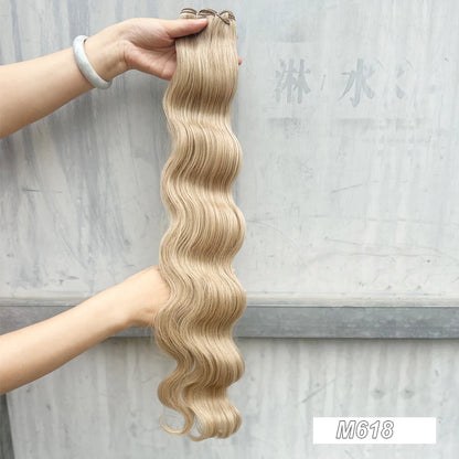 Magicae 30Inches 200grams Blond 27/613 Bio Body Wave Hair Weave Bundles High Temperature Synthetic Soft Natural Human-Like Hair