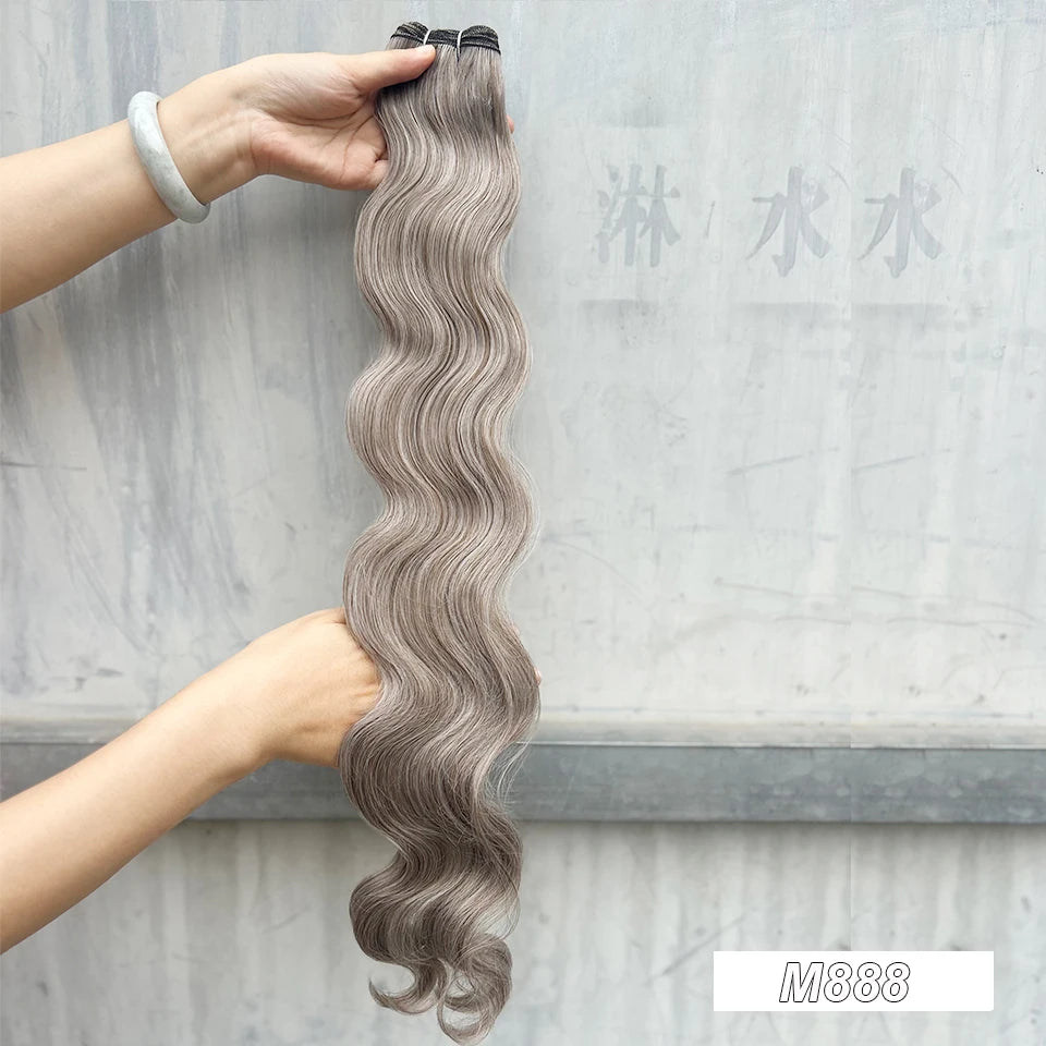 Magicae 30Inches Long Wavy 200grams/Lot Synthetic Hair Body Wave Hair Bundle Omber Blonde Weave High Temperature Fiber Extension