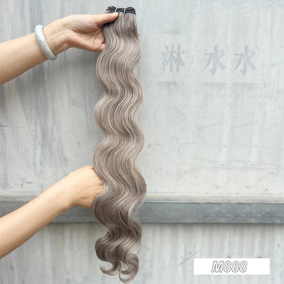 Magicae 30Inches Long Wavy 200grams/Lot Synthetic Hair Body Wave Hair Bundle Omber Blonde Weave High Temperature Fiber Extension