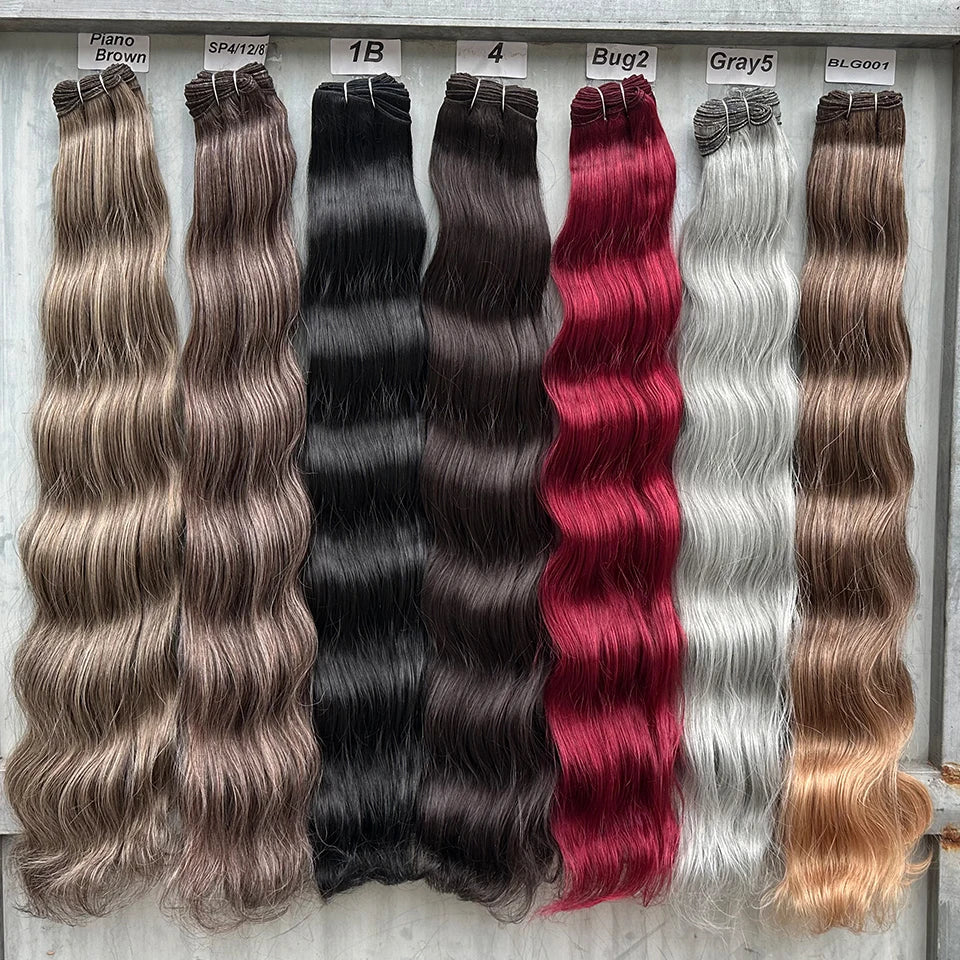 30Inches Colored M618 Ombre Highlight Piano Blond 27/613 Body Wave 200g Synthetic Hair Weave Bundles Soft Human-Like Extension