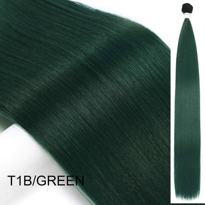 30inch Straight Hair Extensions Synthetic Smooth Ombre Hair Weaving 26 inches brown Synthetic Straight Hair Bundles Full To End