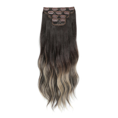 24Inches Blonde 27/613 Bio Synthetic Wavy 220grams Ombre Brown 816# Clip In Hair Extensions 4Pcs/lot Sliver White Heat Resistant