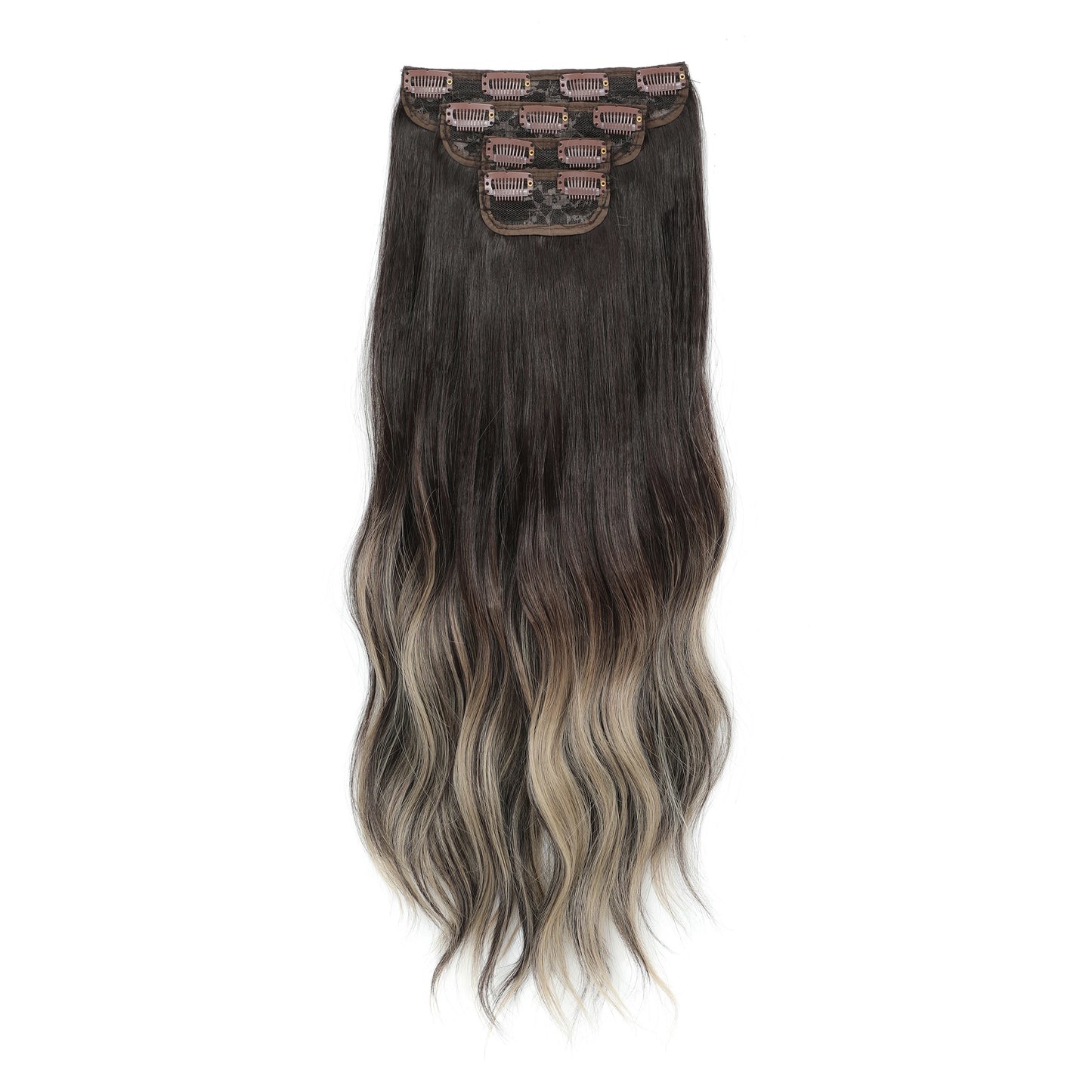 24Inches Blonde 27/613 Bio Synthetic Body Wavy 220grams Ombre Brown M888# Clip In Hair Extensions 4Pcs/lot Sliver White 613#