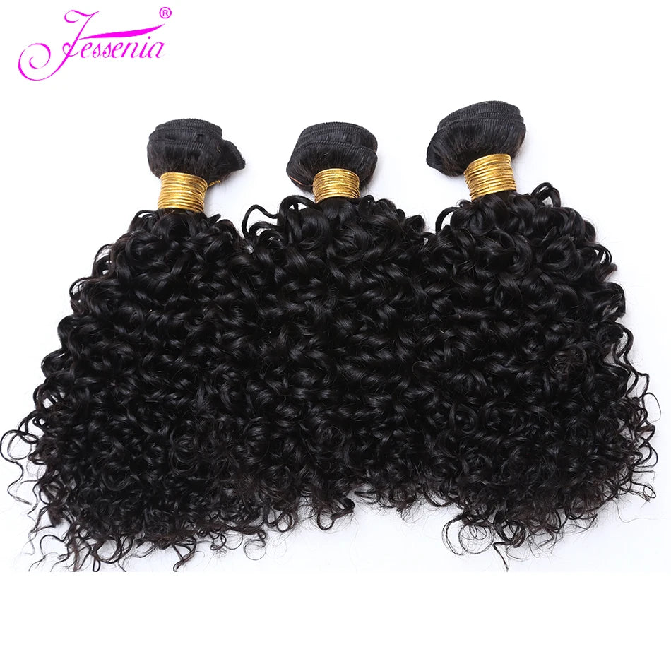 Short Afro Kinky Curly Hair 3 Bundles Deal Raw Indian Hair 100% Virgin Tissage Human Hair Weave Extension Natural Color 100G/PCS