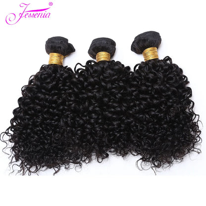 Short Afro Kinky Curly Hair 3 Bundles Deal Raw Indian Hair 100% Virgin Tissage Human Hair Weave Extension Natural Color 100G/PCS