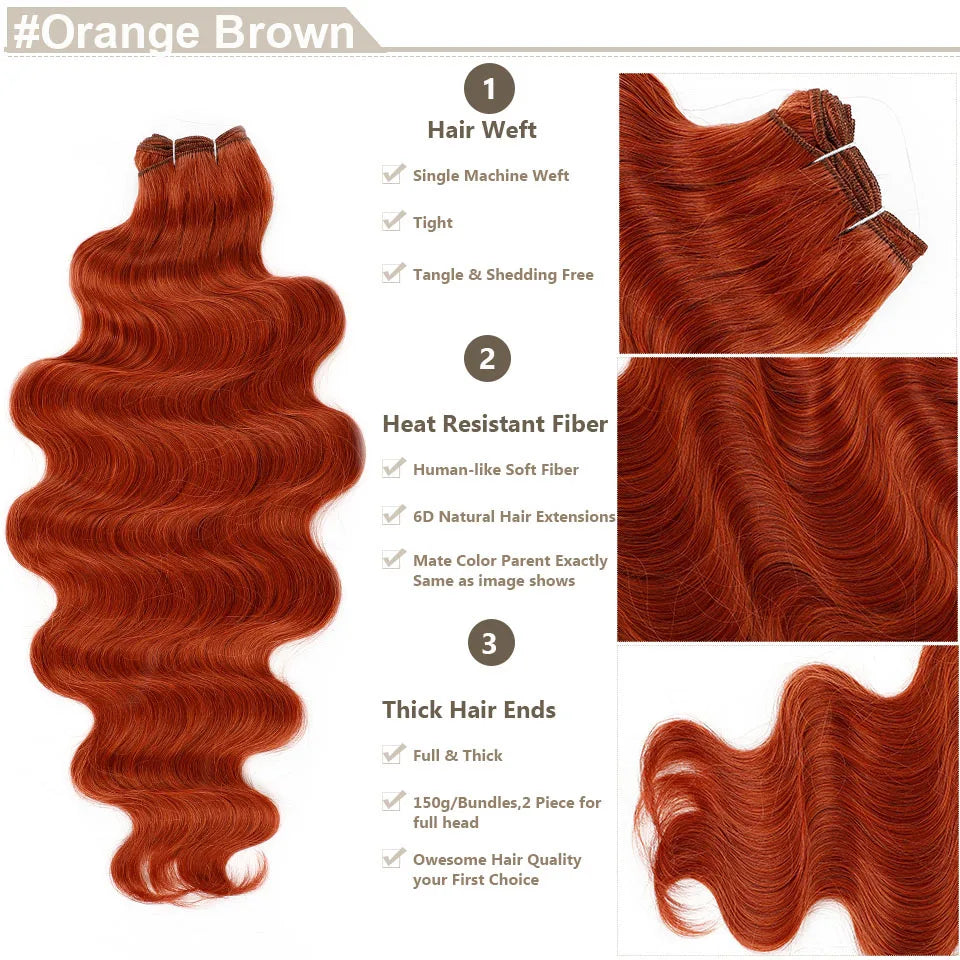 Magicae Highlight Blond 27/613 200grams Bio Body Wave Hair Bundles 30Inches Brown M816 Sliver White Synthetic Hair Extensions