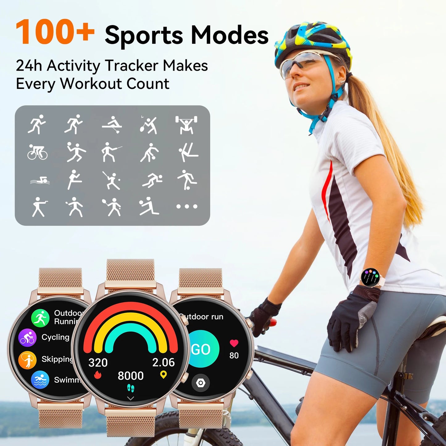 Karchilor 2025 Women'S Smart Watch, 1.39 Screen, Bluetooth Call, Men'S Fitness Waterproof Watch, Comes With Sleep, Heart Rate,