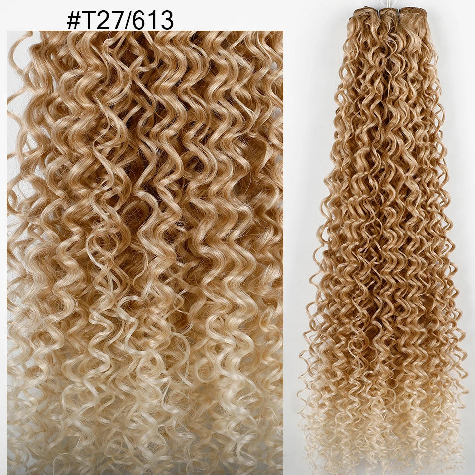 Magicae 30Inch Ombre T1B/30 Jerry Curly Synthetic Hair Extensions Heat Resistant Fiber Water Kinky Curly Human-Like Weave Bundle