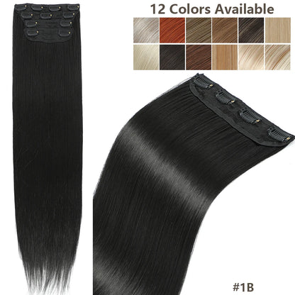 Magicae 24inch 200g Straight Clip in Hair Extensions Blond 27/613 Ombre Brown 4Pcs/pack Natural Bio Human-Like High Temperature