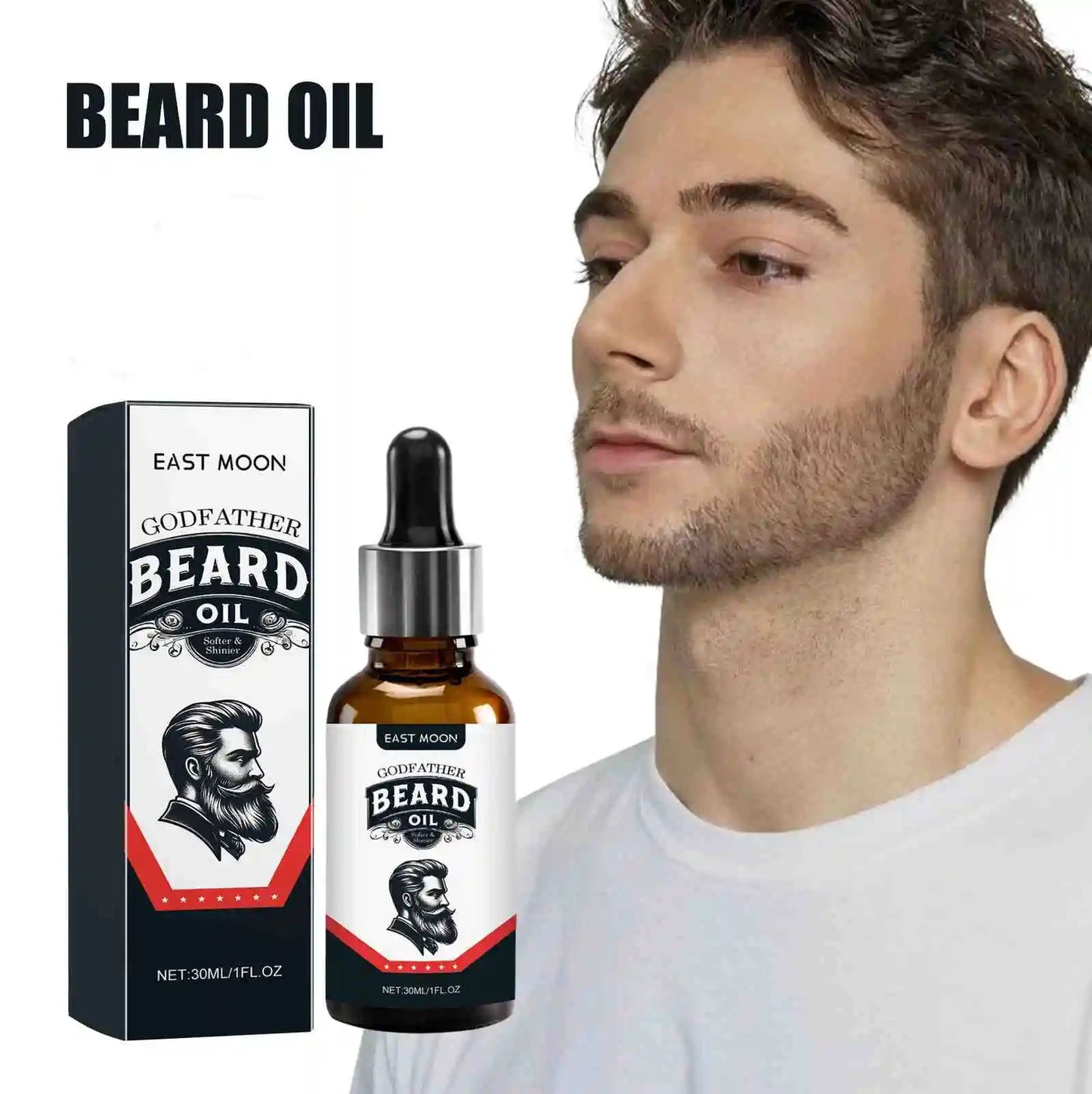 Beard Growth Essential Oil Strengthen Follicles Moisturizing Thicken Moustache Grooming Treatment Enhancing Beard Thicker Serum