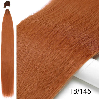 30inch Straight Hair Extensions Synthetic Smooth Ombre Hair Weaving 26 inches brown Synthetic Straight Hair Bundles Full To End