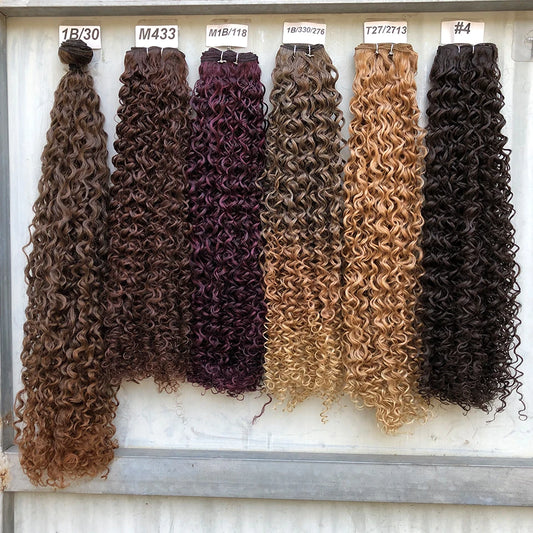 Magicae 30Inch Ombre T1B/30 Jerry Curly Synthetic Hair Extensions Heat Resistant Fiber Water Kinky Curly Human-Like Weave Bundle