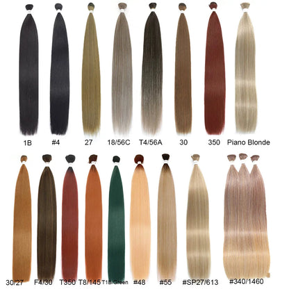 30inch Straight Hair Extensions Synthetic Smooth Ombre Hair Weaving 26 inches brown Synthetic Straight Hair Bundles Full To End