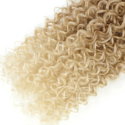 30Inches Water Curly Ombre Blond 27/613 Jerry Curly Synthetic Hair Extensions Heat Resistant Fiber Bio Human-Like Soft Natural