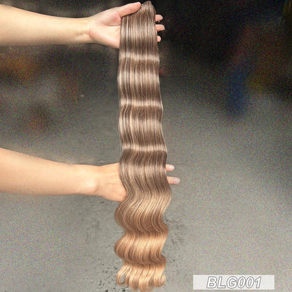 200g Body Wave Hair Weave Bundles Ombre Blond 613 Sliver White 60# 30Inches High Synthetic Heat Resistant Fiber Hair Extensions