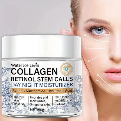 50g Collagen Retinol Dry Cell Day and Night Moisturizing Cream Retinol Nicotinamide Hyaluronic Acid Improves Skin Elasticity and Moisturizes