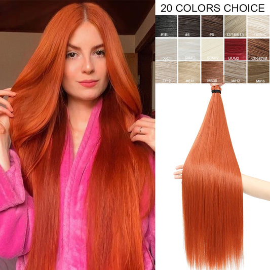 28Inches 3Pcs/Lot Orange Twist Crochet Braiding Straight Hair Extensions High Temperature Braids Sliver White 60# Hair Bundle