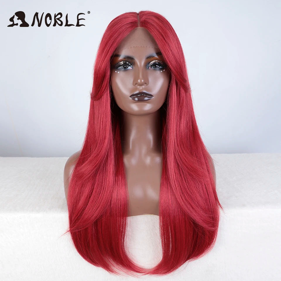 Noble Synthetic Lace Front Wig 26" Straight Ombre lace Cosplay Wig  Lace Part Wig Blonde Wigs For Women Wig synthetic Lace Wig