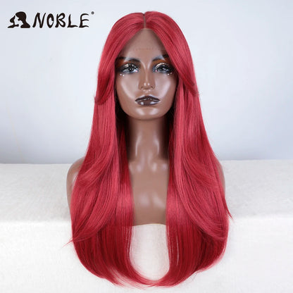 Noble Synthetic Lace Front Wig 26" Straight Ombre lace Cosplay Wig  Lace Part Wig Blonde Wigs For Women Wig synthetic Lace Wig