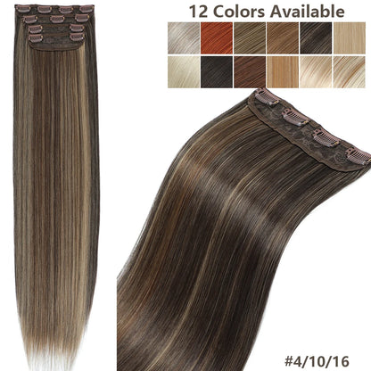Magicae 24inch 200g Straight Clip in Hair Extensions Blond 27/613 Ombre Brown 4Pcs/pack Natural Bio Human-Like High Temperature