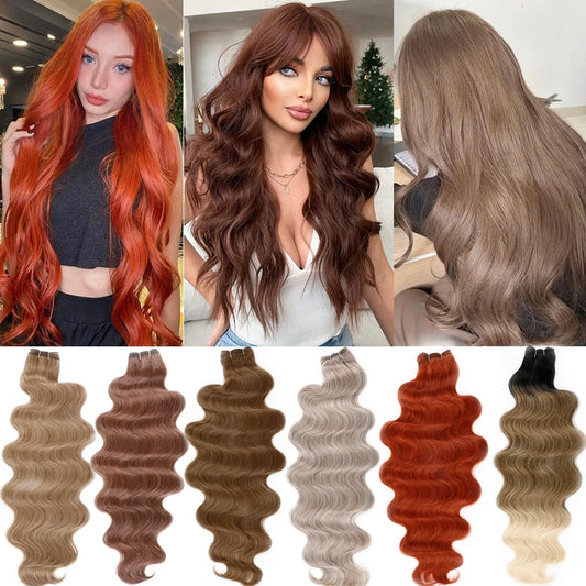 Magicae 30Inches Brown 12# M816# Sliver White Ombre Blond 613 Ombre 27# Body Wave High Temperature Synthetic Hair Extensions