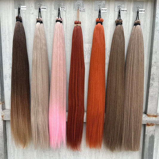 Magicae 300grams 3Pcs 28Inches Straight Crochet Braids Blond 27/613 Ombre Brown 6# Sliver 60# Gray High Synthetic Hair For Women