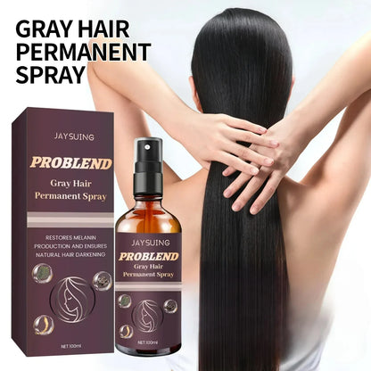 Hair Darkening Spray White Gray Hair To Black Melanin Repair Anti Loss Scalp Nourishing Strengthen Hair Roots Glitter Serum