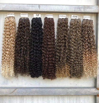 30Inches Water Wave Jerry Curly Synthetic Hair Bundles Heat Resistant Fiber Bio Fiber Soft Natural Black Fake Hair Extensions