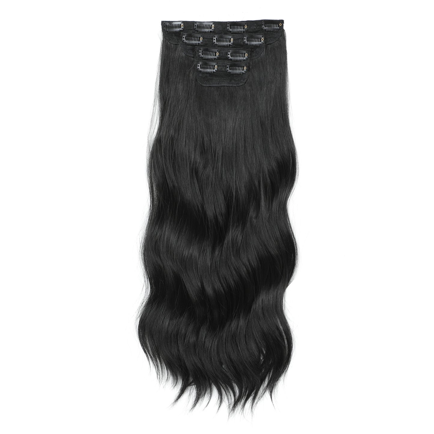 24Inches Clips IN Body Wave Bundles 220grams Heat Resistant Bio Synthetic Wavy Ombre Blond 27/613 Hair Extensions 4Pcs/Lot Hair