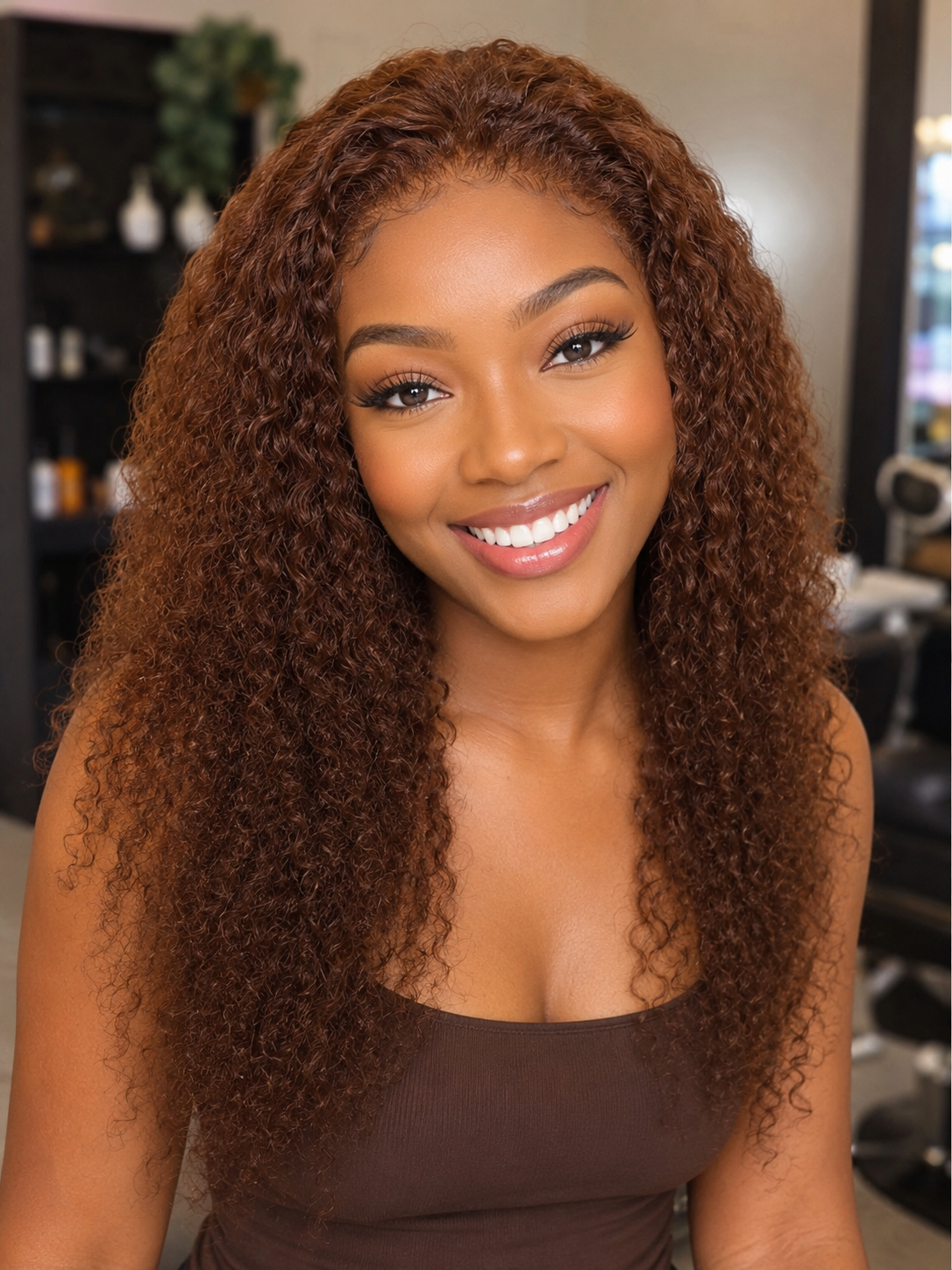 22-Inch Premium Original Human Hair Kinky Curly Lace Front Wig