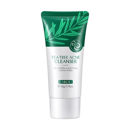 LAlKOU Tea Tree Cleanser Gentle Acne Treatment Blackhead Cleaner Shrink Pore Deep Clean Oil Control Moisturizing Face Skin Care