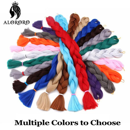 Alororo Synthetic Jumbo Braid Hair 82 Inch African Fake Hair High Temperature Fiber Braiding Hair Extensions for Women