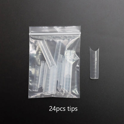 Forms for Nail Extension with Dual-Ended UV Gel Brush Nail Clips Dual Nail Extending Mold Quick Building Full Cover Nail Tips