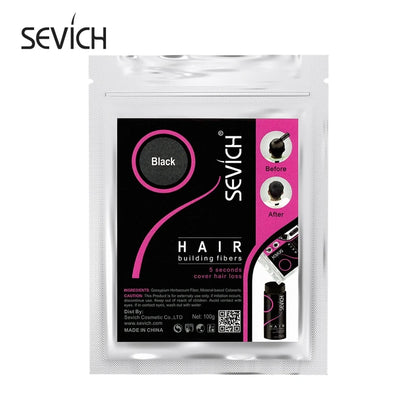 Sevich 100g Refill Bags Hair Extension Fiber Instant Cover Hair 10 Colors Keratin Hair Building Fiber Powder Dropshipping