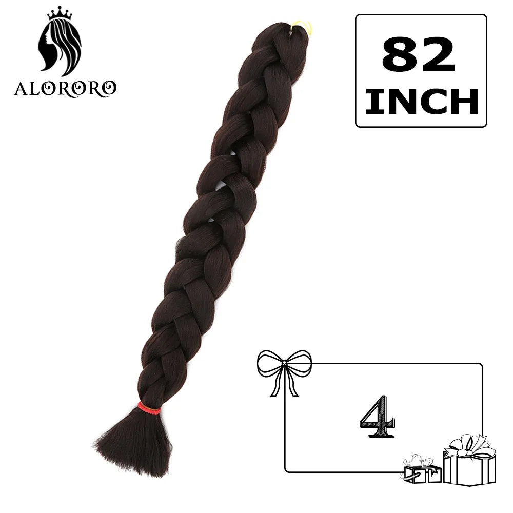 Alororo Synthetic Jumbo Braid Hair 82 Inch African Fake Hair High Temperature Fiber Braiding Hair Extensions for Women
