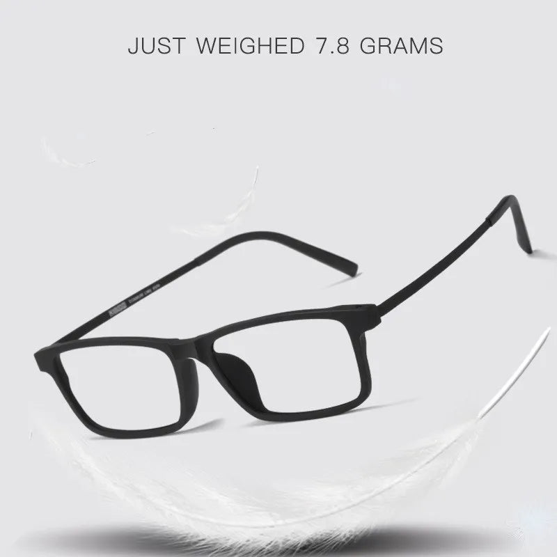 Men Pure Titanium Glasses Frame TR90 Ultralight Myopia Hyperopia Glasses Female Large Frames For Prescription Spectacles 8836X