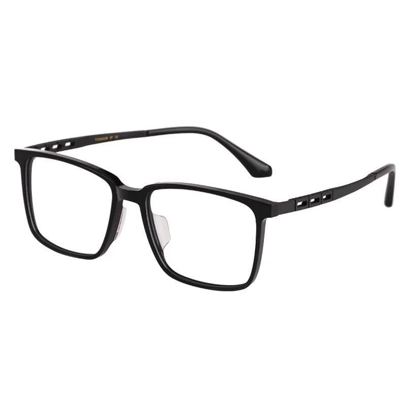 YIMARUILI Ultra-light Business Pure Titanium Square Glasses Frame Acetate Retro Optical Prescription Eyeglasses Men HT5022B
