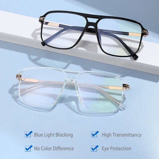 Blue Light Blocking Glasses Frame for Men and Women Optical Glasses Full Rim Aviator Stylish Prescription Spectacles Pilot Frame