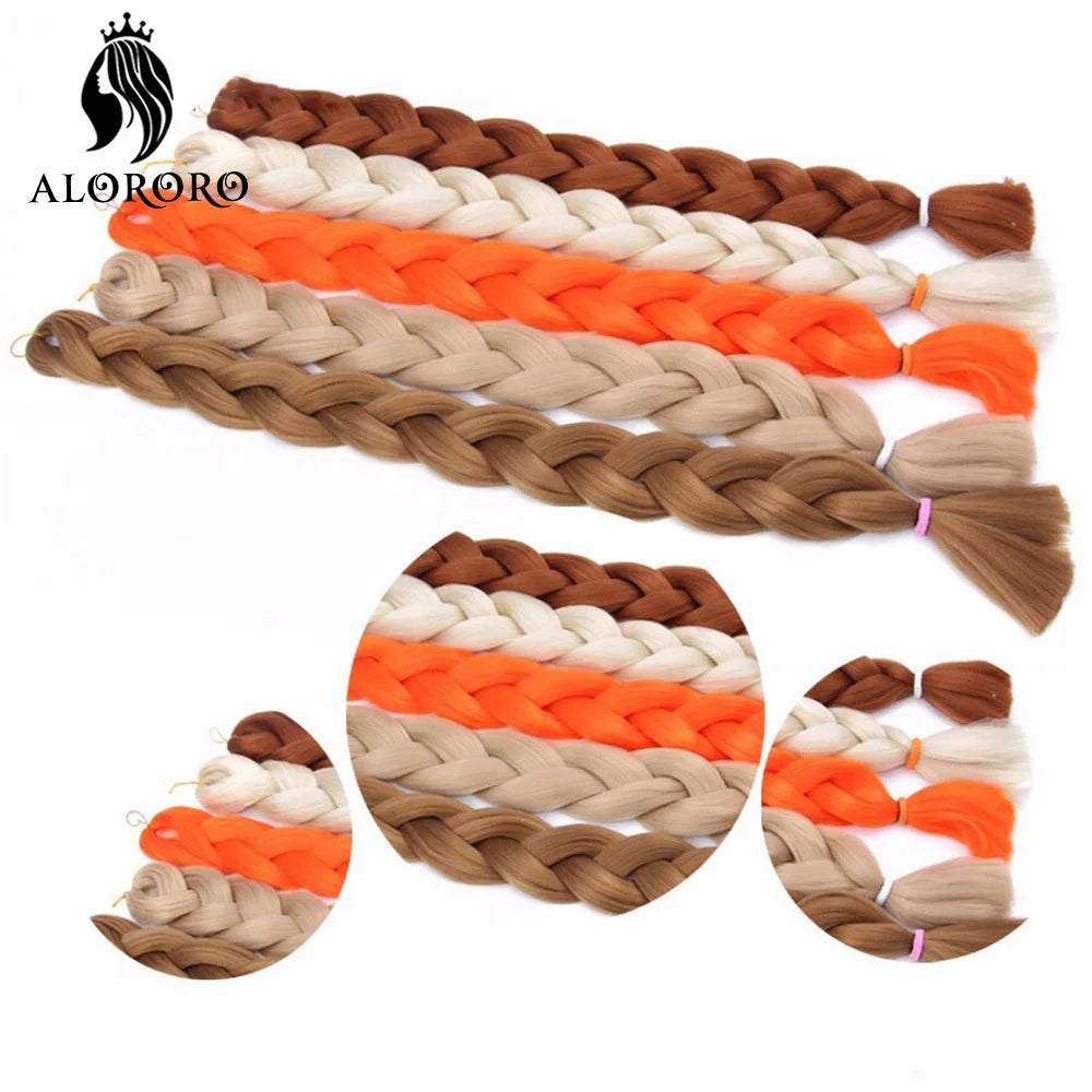 Alororo Synthetic Jumbo Braid Hair 82 Inch African Fake Hair High Temperature Fiber Braiding Hair Extensions for Women