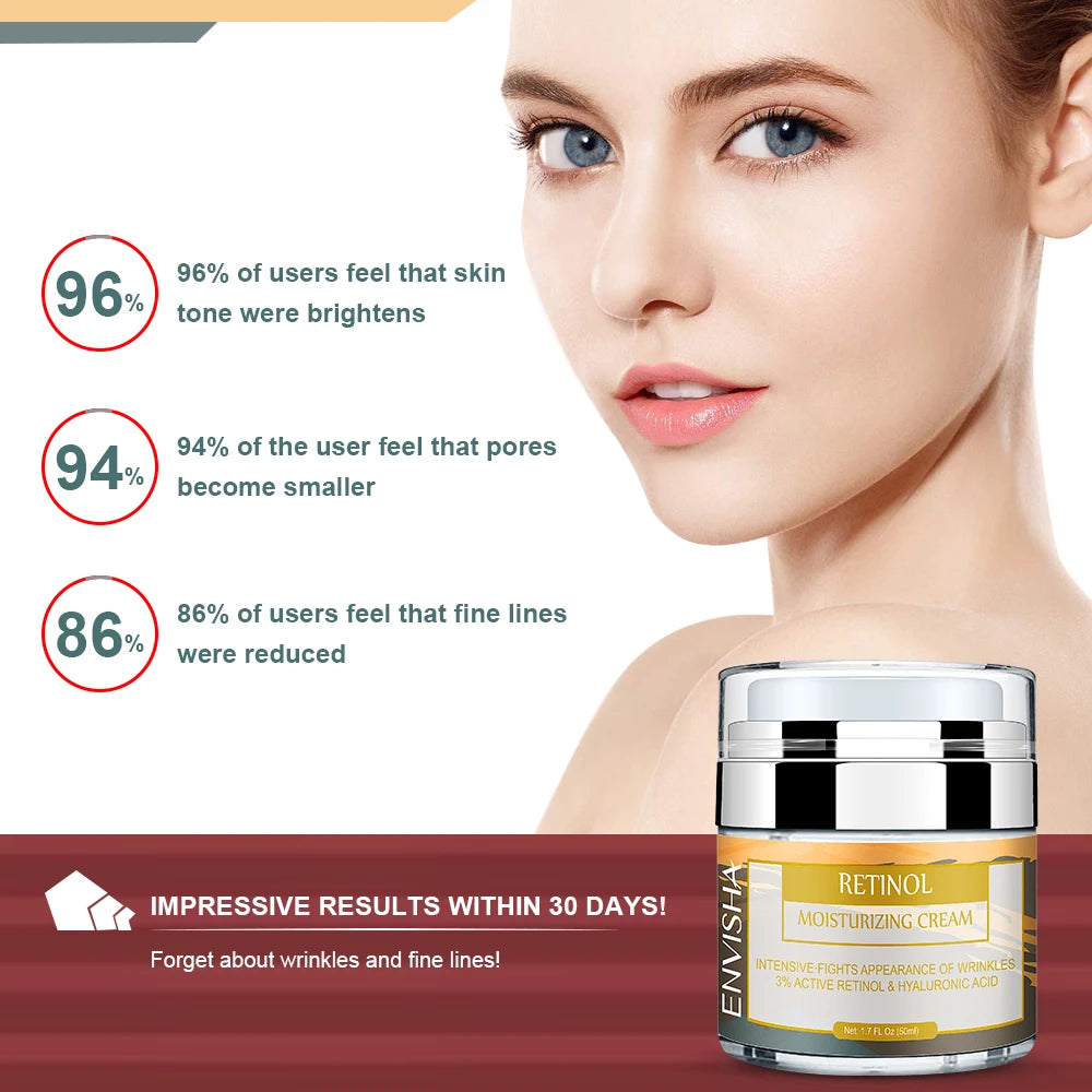 ENVISHA Face Cream Vitamin Retinol Moisturizer Hyaluronic Acid For Face Anti Aging Wrinkle Korean Skin Care Collagen Remove Acne