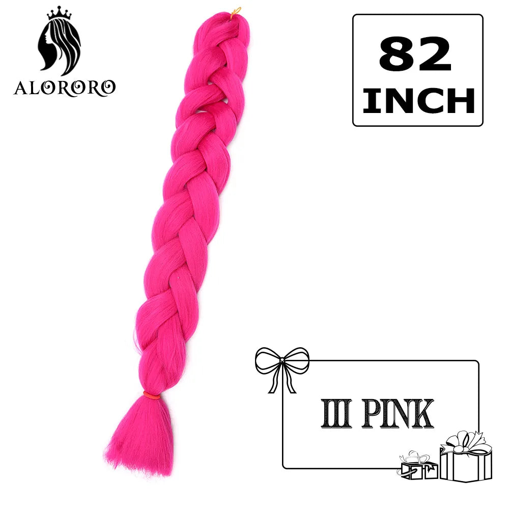 Alororo Synthetic Jumbo Braid Hair 82 Inch African Fake Hair High Temperature Fiber Braiding Hair Extensions for Women