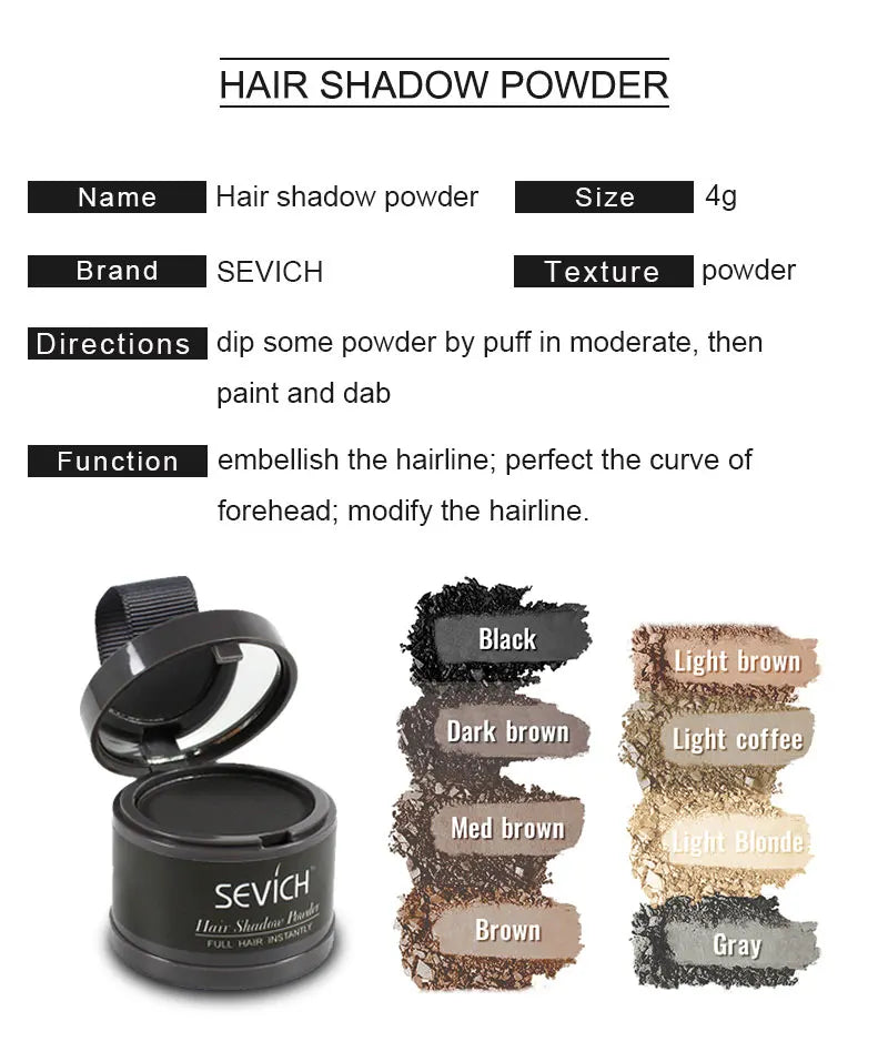 Sevich 12 Color Hairline Powder Hairline Shadow Cover Up Fill In Thinning Hair Unisex Hairline Shadow Powder Modified Gray Hair
