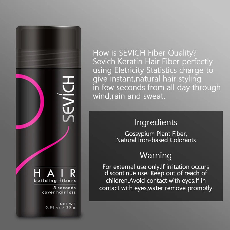 Black Hair Fibers Set Hair Growth Fibers Keratin Thickening Spray Hair Building Fibers Hair Loss Products Powder 27.5g Powders
